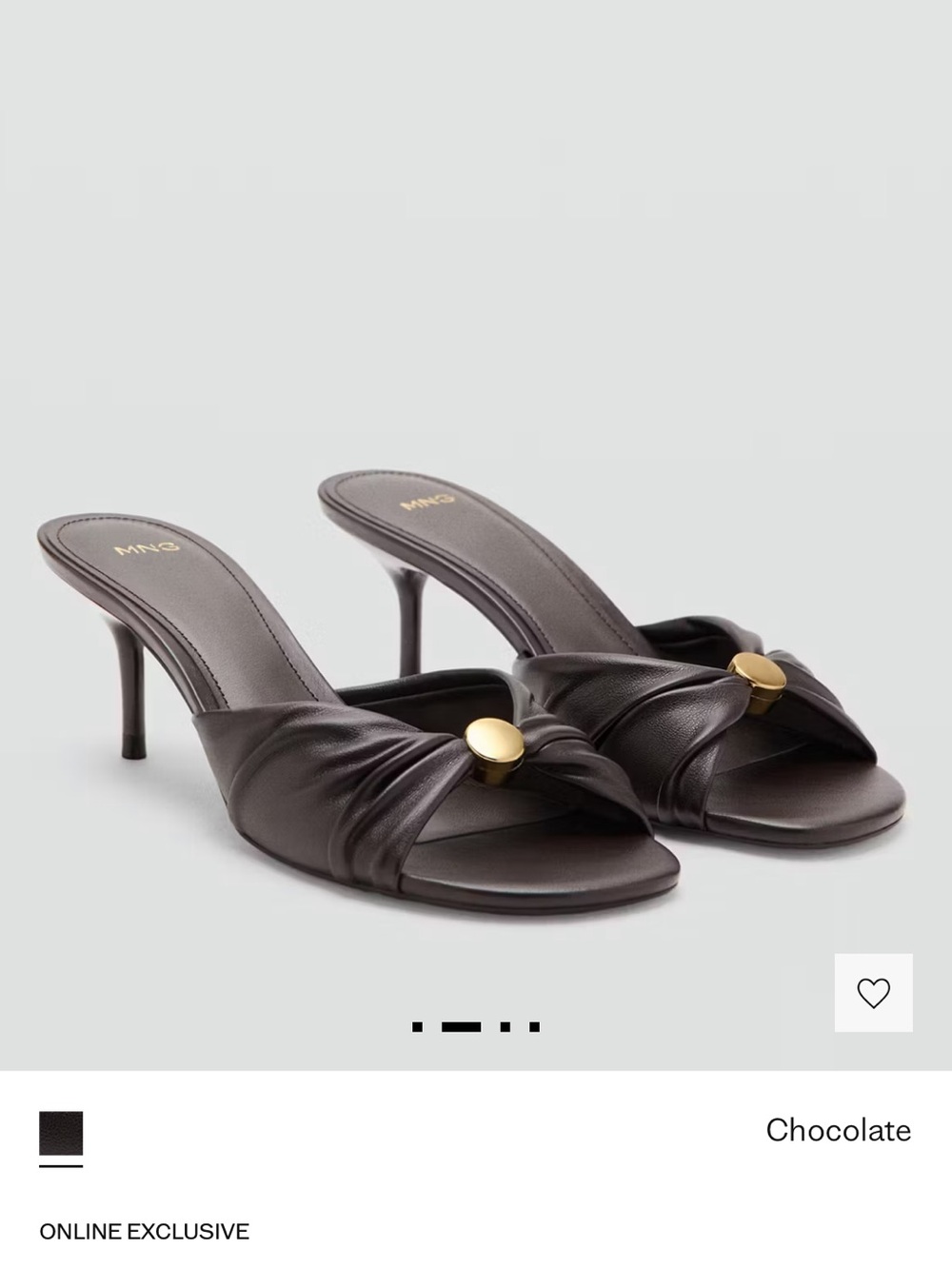 Mango NWT wrinkle effect beaded heeled sandals